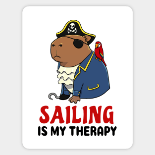 Sailing is my therapy Capybara Pirate Sticker